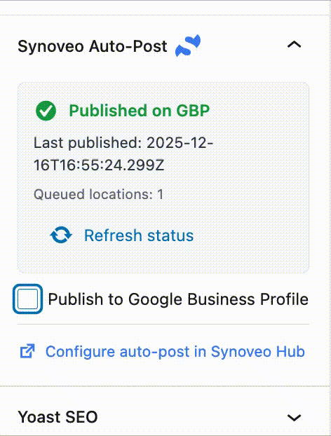 Enabling Auto-Post checkbox