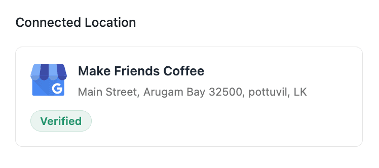 Verified location indicator