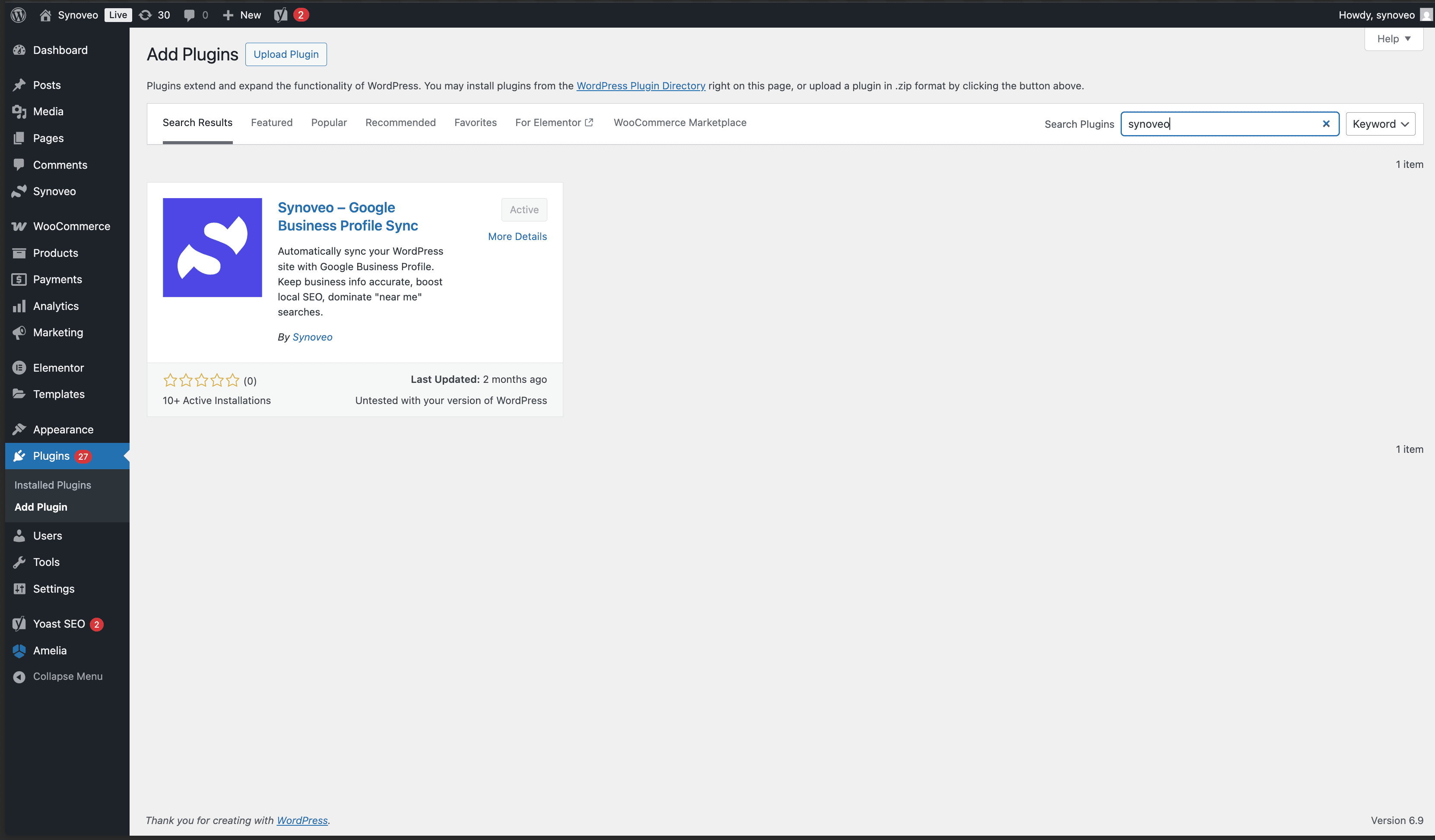 Search for Synoveo plugin